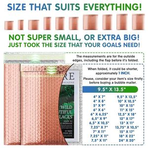 Mailer a bolle in oro rosa metallizzato 9.5X13.5 pollici pacchetto 100 poli mailer chiusura autoregalata opaca busta cosmetica impermeabile - Product Image 4