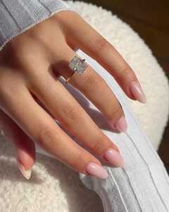 10K 14K 18K Solid Gold <b>Cushion</b> Cut Engagement Ring F VS Lab Created Diamond Wedding Band Custom Fine Jewelry Rings Bulk Supplier - Product Image 3