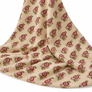 Tela de Algodón Estampada con Bloques Florales, Tejido Voile con Base Blanca para Camisas, Cortinas, Bolsos y Costura - Product Image 3