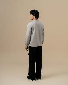 Sweat-shirt en molleton de haute qualité 350 g/m² épais, col ras du cou, coupe oversize, épaules tombantes, style streetwear, vente en gros - Product Image 3