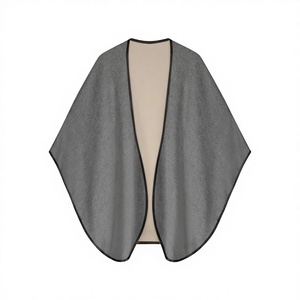 Women Gray Open Front Shawl <b>Cardigan</b> Cape Loose Fit Casual Elegant Fashion Lightweight Wrap Outerwear OEM Wholesale Custom Cloth - Product Image 1