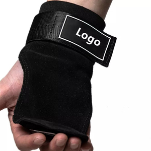 ที่จับฝ่ามือหนังสีเหลืองแบบไม่มีนิ้ว ปรับได้ สำหรับออกกำลังกาย รองรับมือ ยกน้ำหนัก บาร์เบล ยิมนาสติก ที่จับฝ่ามือ OEM - Product Image 5