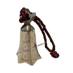 Zick-Zack-Design hängende Messing glocke mit Rohr für Geburtstag und Weihnachts dekoration