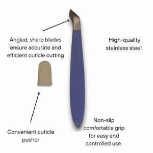 Coupe-cuticules professionnel en acier inoxydable avec lame angulaire tranchante et poignée antidérapante - Product Image 4