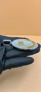 Pendentif personnalisé de luxe pour homme, style hip-hop, serti de diamants Moissanite VVS, bicolore, avec initiales en argent 925, idéal pour les cadeaux - Product Image 2