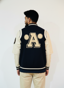 Veste universitaire pour homme de haute qualité avec logo personnalisé, en polaire et cuir, broderie streetwear, style bomber, pour l'hiver et le printemps - Product Image 3