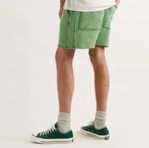 Pantalones Cortos de Algodón 100% con Bajo Deshilachado, Estilo Urbano, Efecto Desgastado por el Sol, con Logotipo Personalizado, Lavado Ácido, Vintage, Desgastados, para Hombre, Servicio OEM - Product Image 2