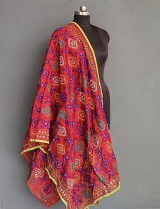 Dupatta อินเดียทำด้วยมือกระจกทำด้วยมือสำหรับงานแต่งงานงานปกคอแบบปัก - Product Image 4