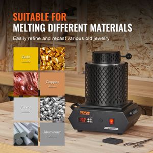 Forno Elettrico Digitale per Fusione Oro 1350W, 1150°C, Forno Industriale da 1kg - Product Image 6