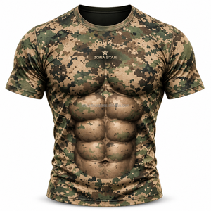 100% Polyester Knitted Sublimation <b>T</b>-<b>Shirt</b> Custom 3D Print <b>Muscle</b> Mens Quick Dry Breathable Gym Tee Wholesale OEM - Product Image 1
