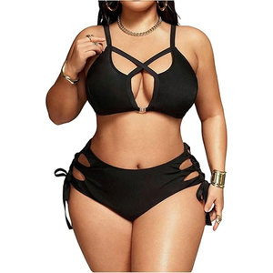 Maillot de bain uni en tissu doux, respirant et de haute qualité pour femme, coupe classique et confortable, idéal pour la plage - Product Image 1