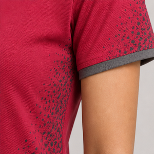 Polo pour femme personnalisé rouge framboise à effet dégradé, séchage rapide, respirant, manches courtes, uniforme d'équipe de golf WPS-0851 - Product Image 6