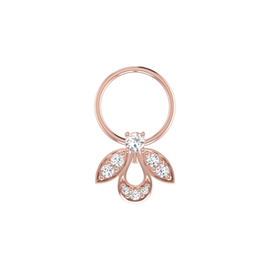 0.08 Carat Natural Diamond 14K Gold Nose Pin Women's Ethnic HI Color VS-SI Clarity Fine Rings - Product Image 2