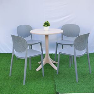 Silla Moderna Ecológica Ligera de Resina Verde con Relleno de Espuma, Respaldo Sólido, Diseño Apilable, Impermeable, para Sala de Estar Exterior e Interior - Product Image 4