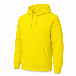 Sudadera con Capucha Premium de Color Amarillo Brillante, con Cordón Ajustable, de Felpa de Algodón Grueso, Unisex, Corte Regular, con Bolsillo, para Invierno - Product Image 3