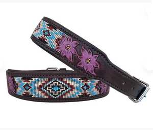 Collier rembourré pour chien FAB de haute qualité, 100 % cuir véritable, motif animalier, luxe, personnalisé, vente en gros, fournitures pour animaux de compagnie, rivets - Product Image 4