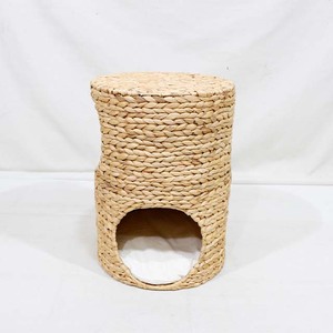 Meilleures ventes : Nouvelle conception écologique, Condo tour à 2 niveaux pour chats et chiens, en jacinthe d'eau, avec coussins amovibles, petit modèle monobloc pour animaux de compagnie d'intérieur - Product Image 2
