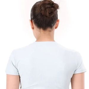 เสื้อยืดคอกลมแขนสั้นสีขาวสำหรับผู้หญิง ทรงเข้ารูป สไตล์ลำลอง ยืดหยุ่น ใส่ได้ทุกวัน เสื้อผ้าแฟชั่นสำหรับผู้หญิง - Product Image 4