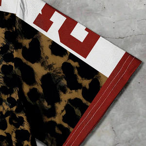 Maillot de football américain surdimensionné personnalisé en maille, motif léopard, respirant, en polyester, streetwear, t-shirt de sport, service OEM personnalisé - Product Image 5