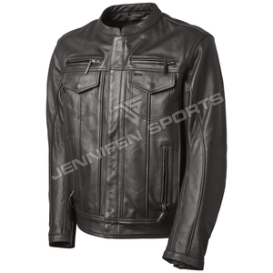 Leather Motorcycle <b>Jacket</b> For Men Black Leather <b>Jacket</b> with CE Armor Water Resistant <b>Biker</b> <b>Jacket</b> Windproof - Product Image 4