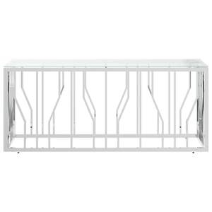 Mesa de centro de acero inoxidable y vidrio 43,3 \ "x17.7 \" x17.7 \" - Product Image 3