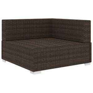 Divano Angolare in Polyrattan Marrone con Cuscini per Esterni - Product Image 2
