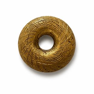Cloche en laiton moulé sous pression en forme de donut, décorative, suspendue, texturée, artisanale, pour la décoration intérieure, article cadeau - Product Image 1