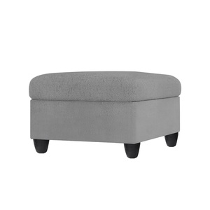 Modern Convertible Wood Fabric <b>Ottoman</b> Dark Gray Contemporary Living Room Furniture Classic Foot Rest <b>Stool</b> - Product Image 3