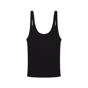 Camiseta sin mangas básica de algodón acanalado transpirable para mujer, elegante y a la moda, estilo casual urbano. - Product Image 4