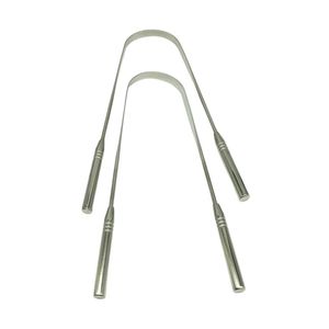 Raspador de Lengua Plateado Azul, Juego de 2 Piezas en Forma de U, Alambre de Acero Inoxidable, Higiene Bucal, Eliminador de Bacterias y Mal Aliento, Herramienta para Adultos - Product Image 4