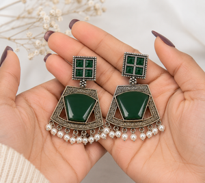 Fabricant Direct d'Usine - Boucles d'Oreilles Pendantes Bohèmes en Argent avec Fleur et Zircon, Bijoux de Soirée pour Femmes, Fournisseur en Gros - Product Image 3