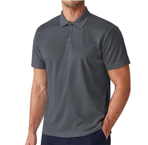 Polo à manches courtes pour homme, couleur unie, respirant, en piqué tricoté, vêtement décontracté - Product Image 1