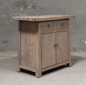 <b>Rustic</b> Solid Wood <b>Sideboard</b> Cabinet with 2 Doors and 2 Drawers Antique Finish Living Room Storage Furniture - Product Image 2