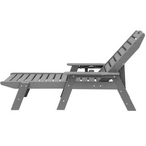 Sdraio da Esterno in HDPE Regolabile a 6 Posizioni con Capacità di Carico di 180 Kg, Chaise Longue con Schienale, Lettino Prendisole - Product Image 4