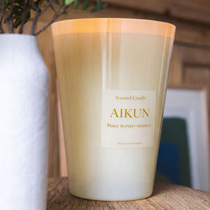 Bougie d'aromathérapie haut de gamme AIKUN avec orange sanguine Tarocco et basilic citronné, en pot de verre, parfumée et épicée, pour commandes OEM en gros - Product Image 3