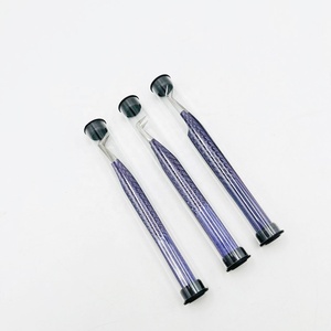 Paires de 3 pinces à sourcils en acier inoxydable avec logo personnalisé, poignée diamantée enduite de poudre violette durable pour les cils - Product Image 2
