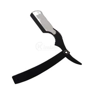 Rasoir droit noir moderne, outil de rasage professionnel pour barbier, rasoir en acier inoxydable, fournisseur OEM ODM - Product Image 1