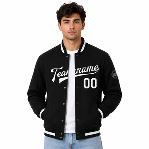 Chaqueta Varsity para Hombre al por Mayor, Oferta Especial, Chaqueta Letterman Lisa con Botones a Presión, Prenda Exterior Transpirable con Gráficos Personalizados, Directo de Fábrica ODM - Product Image 2