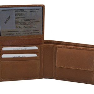 Cartera Bifold Delgada para Hombre, de Cuero Genuino, Diseño Minimalista, Cierre Plegable, Color Marrón, para Uso Diario - Product Image 4