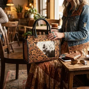 Vintage Women's <b>Handbag</b> Genuine Leather Bags Sling Shoulder Bags Brown Leather <b>Handbags</b> for Women - Product Image 5