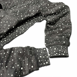 Sweat-shirts à capuche surdimensionnés et courts, personnalisés, avec strass et fermeture éclair, style camouflage, pour streetwear, unisexes, vente en gros OEM - Product Image 3