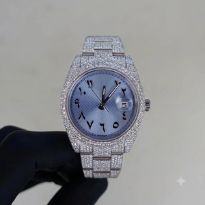 Reloj de Cuarzo VVS Moissanite Diamond Hip Hop con Números Romanos Analógicos de 41 mm para Hombre Disponible al Mejor Precio - Product Image 1
