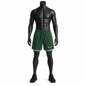 Shorts de course 2 en 1 pour hommes, séchage rapide, respirant, pour la salle de sport, l'entraînement, la course à pied, avec poches - Product Image 2