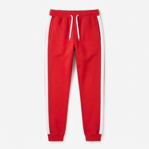 New Design <b>Men</b> Sports Track <b>Pants</b> 280 GSM Custom Logo <b>White</b> Striped Joggers Activewear - Product Image 3