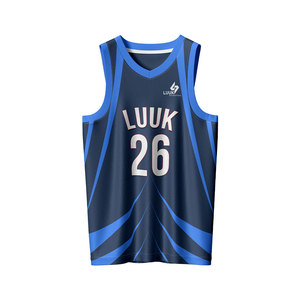 Conjunto de Camiseta y Pantalones Cortos de Baloncesto Personalizados para Hombre, Cuello en V, 100% Poliéster, OEM ODM, Impresos, Transpirables, que Absorben la Humedad, de Secado Rápido, Tallas Grandes - Product Image 2