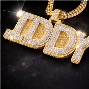 จี้เพชรโมอิสซาไนต์ชุบทองคำขาว 925 หรูหรา สั่งทำได้ตามต้องการ พร้อมจี้ตัวอักษรชื่อแบบกำหนดเอง สไตล์ฮิปฮอปขนาดใหญ่ - Product Image 2