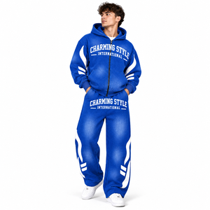 Conjunto Deportivo Unisex con Logotipo Personalizado, 100% Algodón, Diseño Sólido con Impresión Digital, Sudaderas Cortas para Primavera, Hombre y Mujer - Product Image 5