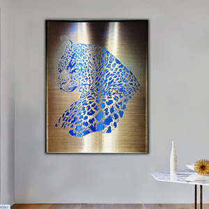 High End Customized Modern Gold Foil Metal <b>Wire</b> Mesh Wall Art OEM ODM Processing Customer Images Luxury Hotel Lobby Mural Decor - Product Image 1