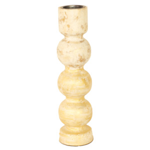 Ensemble de porte-bougies en bois vieilli crème vintage - Décoration rustique pour la maison finie à la main - 3 pièces - Product Image 1