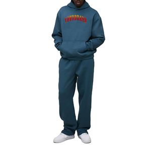 Conjunto de 2 piezas de chándal para hombre, Jersey holgado de peso pesado, con logotipo impreso personalizado, cómodo y de gran tamaño, recién llegado - Product Image 1